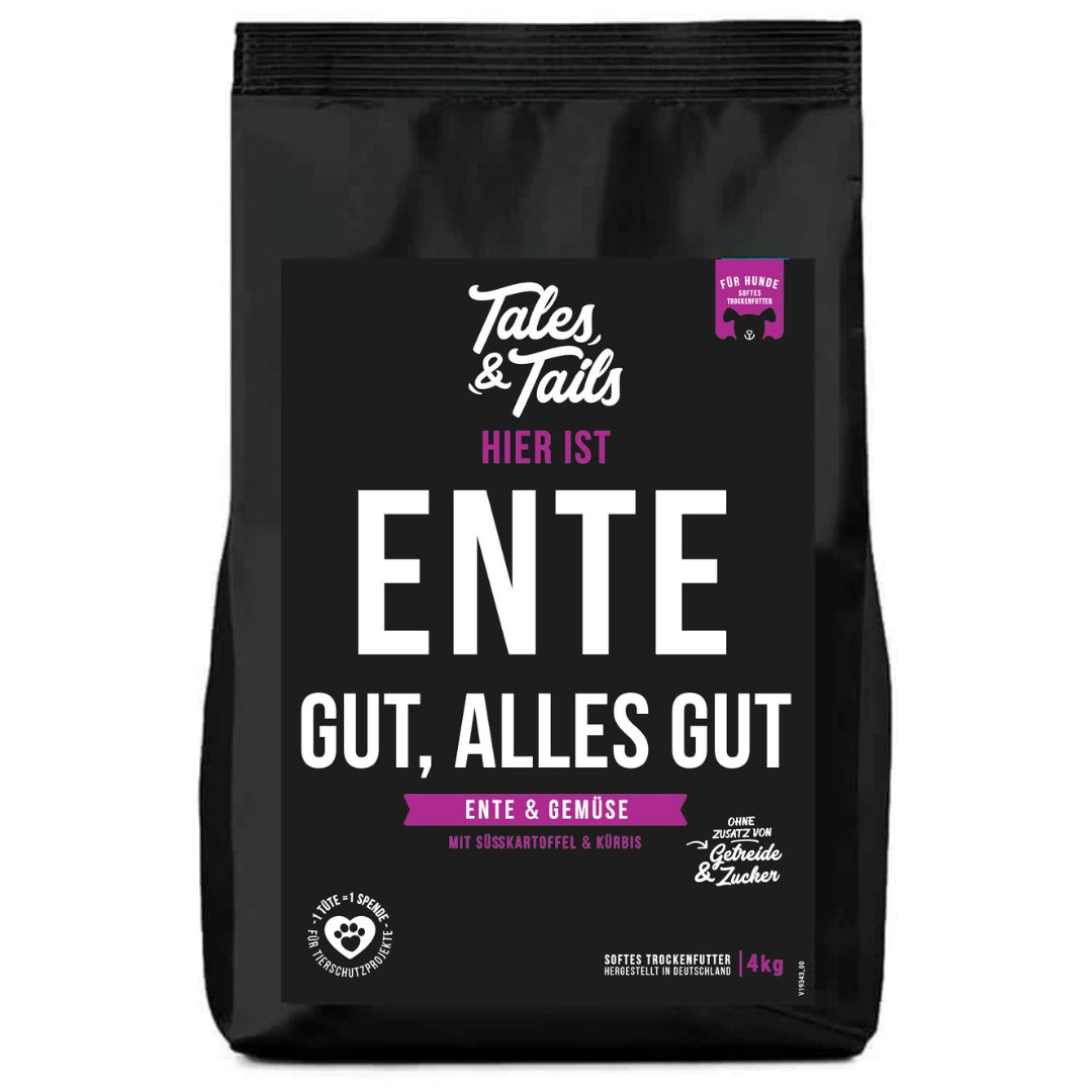 "Ente gut, alles gut" - softes Trockenfutter mit 70% Ente - 4kg