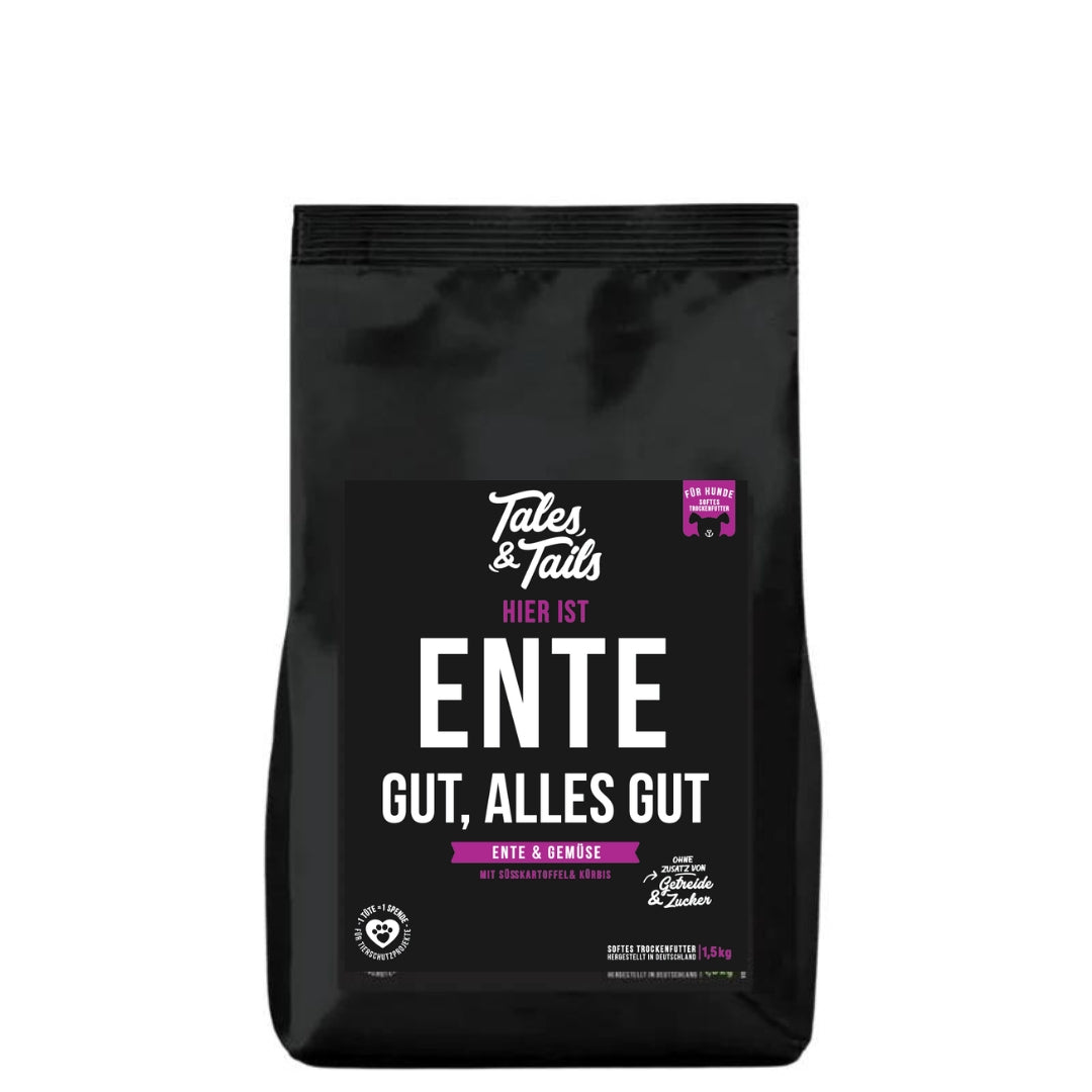 "Ente gut, alles gut" - softes Trockenfutter mit 70% Ente - 1,5kg