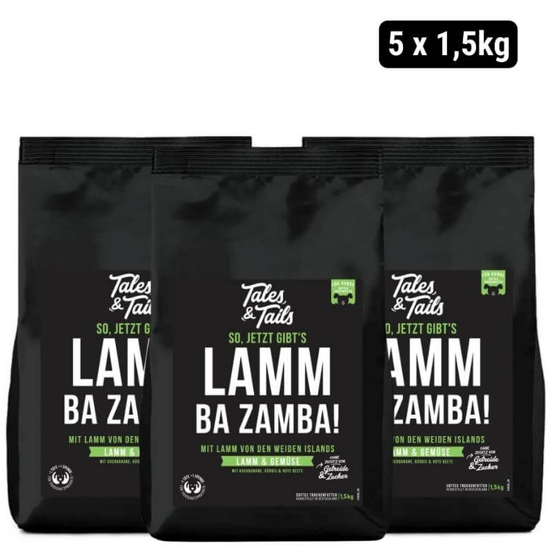 "LammBa Zamba" - Softes Trockenfutter mit Lamm - 5 x 1,5kg